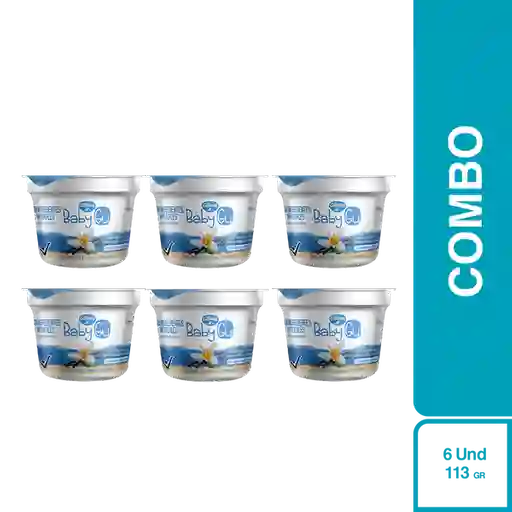 6 x Baby Gu Yogurt Entero Sin Dulce Vainilla Con Probióticos