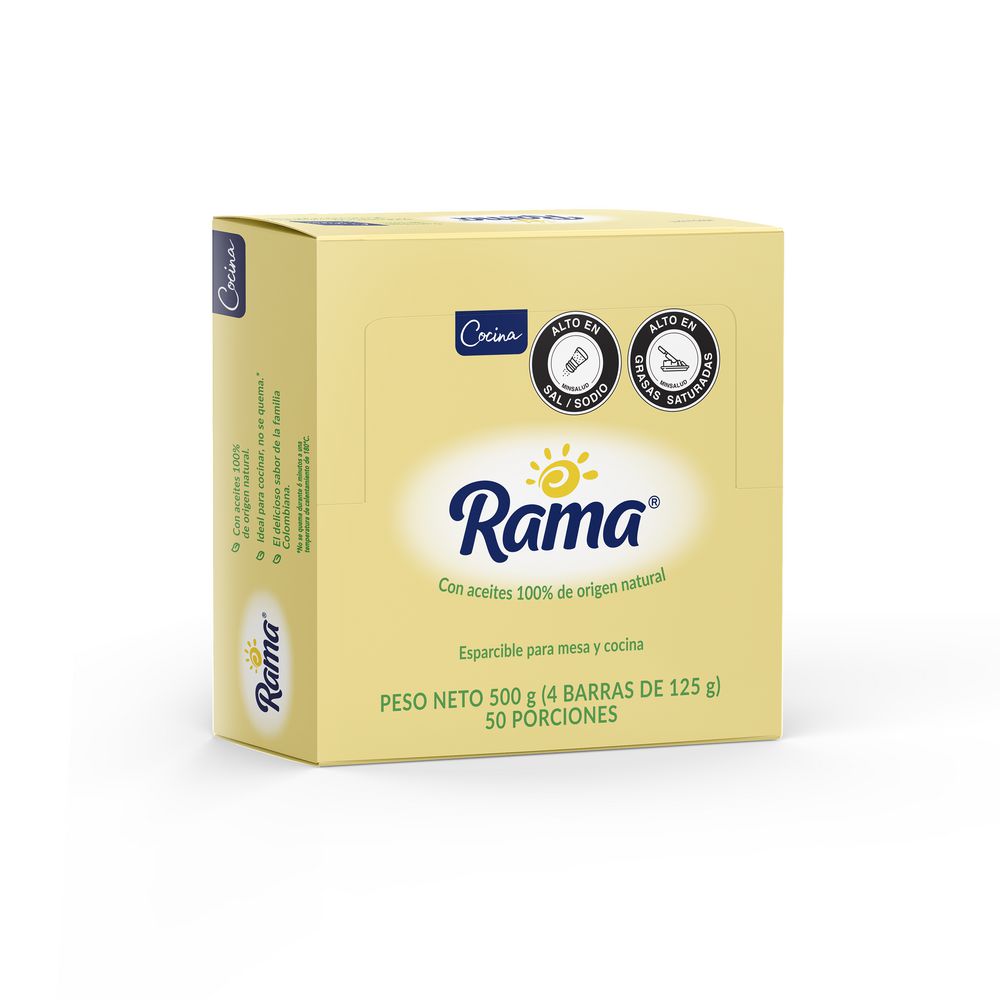 Rama Margarina Esparcible para Cocina en Barra 4 x 125 g