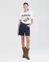 Camiseta Match Graphic Tee Femenino Blanco 0 Claro M Chevignon