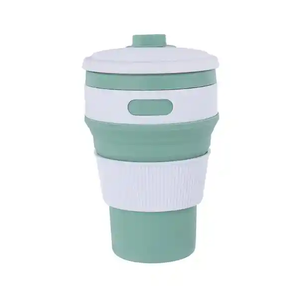 Vaso Plástico Plegable de Silicona de Verde 350 mL Serie Miniso