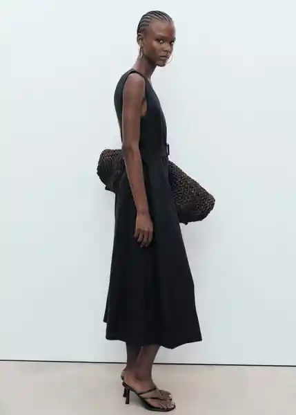 Vestido Laura Negro Talla S Mujer Mango