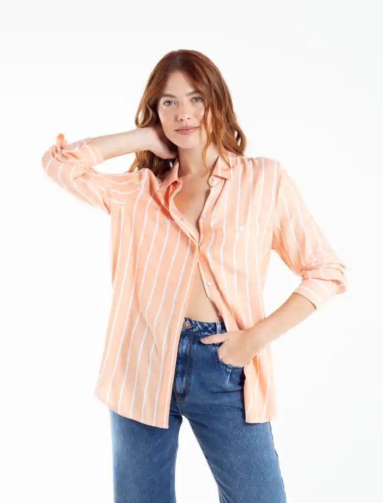 Camisa Manga Longa E. La Rochelle Naranja L 710D514 Naf Naf