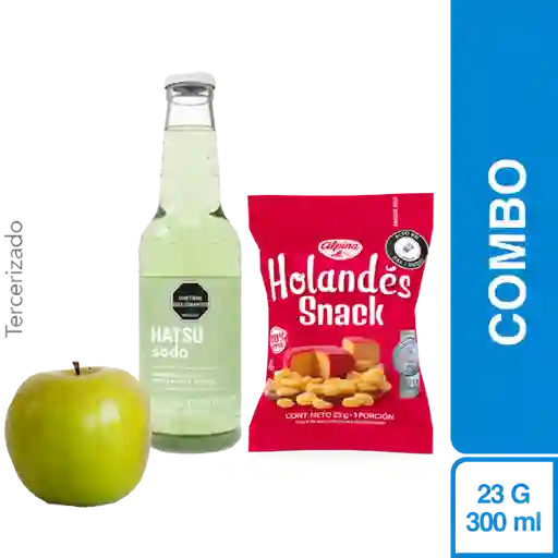 Combo Alpina Snack Queso Holandés + Hatsu Soda + Manzana verde