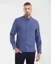 Camisa Premium Miniprint Azul Alferez Oscuro Talla S Chevignon