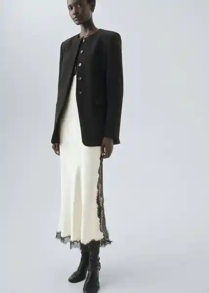 Chaqueta Tropi Negro Talla Xs Mujer Mango