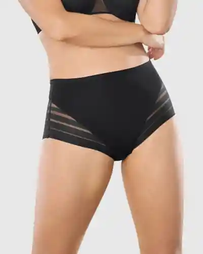 Panty Faja Clásico Con Control Suave De Abdomen Y Bandas De Tul 012903