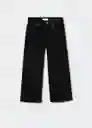 Jeans Culotte3 Tejano Negro Talla 07 Niñas Mango