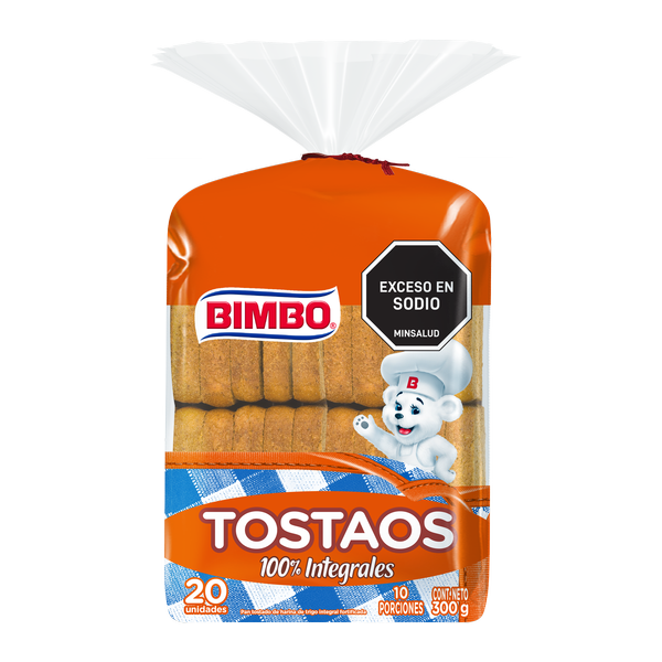 Tostadas 100% Integrales Bimbo 300 g