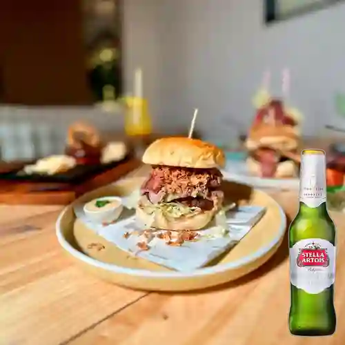 Combo Hamburguesa Guaricha + Stella Artois Bot. 330ml