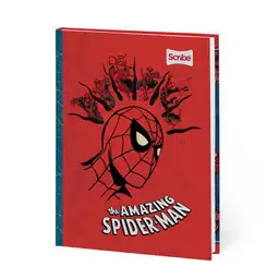Cuaderno Tapa Dura Spiderman Rayado 100 Hojas Cosido Scribe