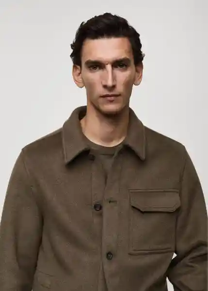 Sobrecamisa Coppi Khaki Talla M Hombre Mango