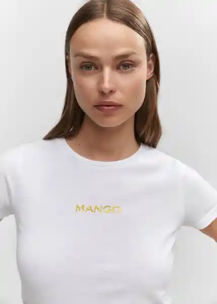 Camiseta Mangolog-H Blanco Talla M Mujer Mango