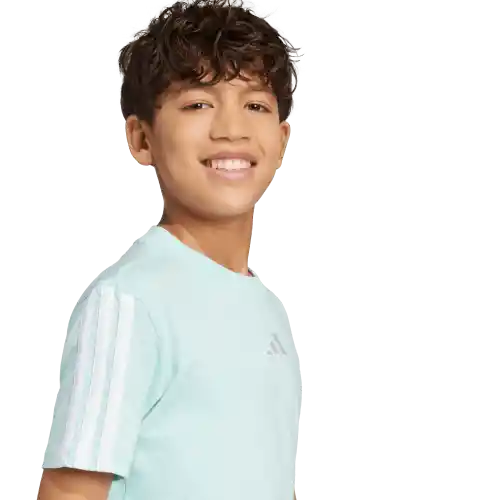 Adidas Camiseta Manga Corta 3S Tee 160 de Niño Azul Talla L