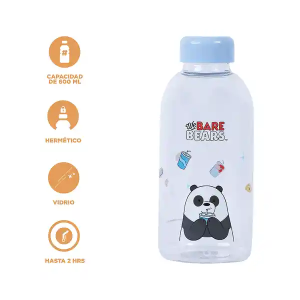 Botella de Vidrio Colección Osos Escandalosos Panda Miniso