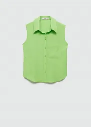 Camisa Lim Verde Talla M Mujer Mango