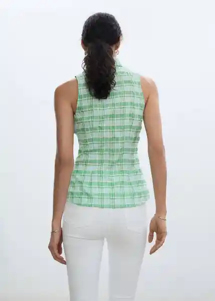 Camisa Paulita Verde Talla S Mujer Mango