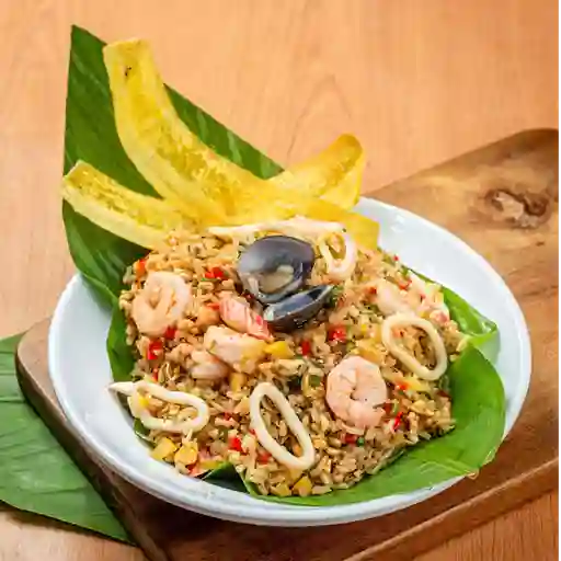 Medía porción de arroz caribe