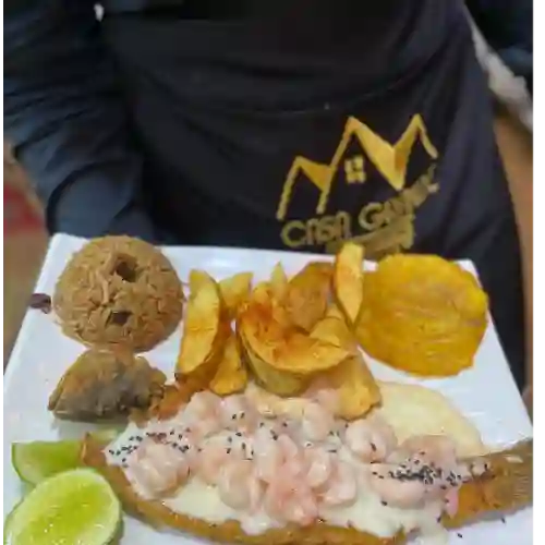 Menu Media Trucha en Camarones+bebida