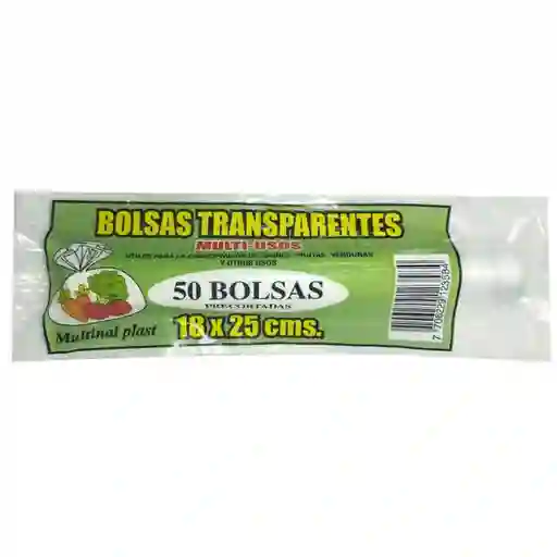 Bolsa Transparente Multinalplast Semicortadas 18x25 X50 Unds