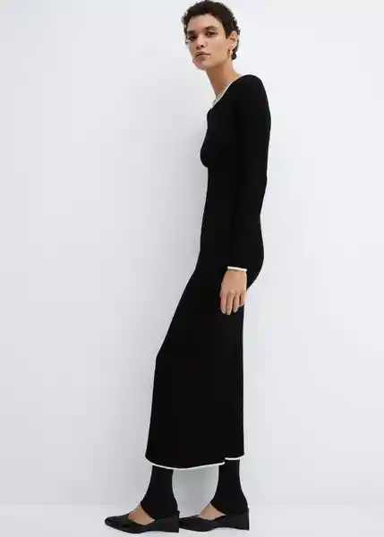 Vestido Shadowin Negro Talla L Mujer Mango