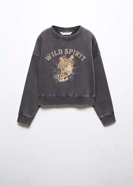 Sudadera Wild Antracita Talla 12 Niñas Mango