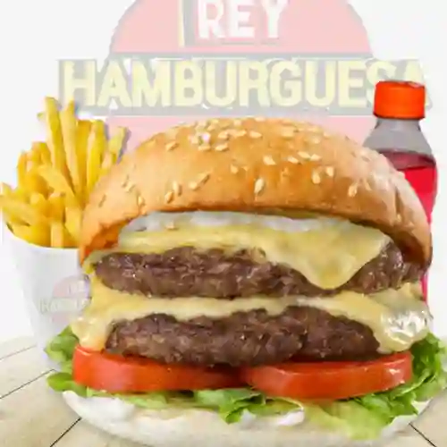 Combo hamburguesa doble res mozzarella