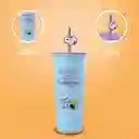 Vaso de Acero Inoxidable Con Pitillo Snoopy Azul 800 mL Miniso
