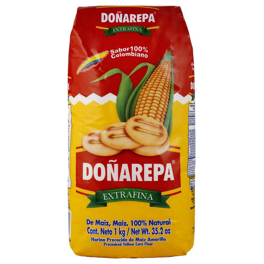Doñarepa Harina de Maíz Amarillo Precocida y Extrafina 1 kg