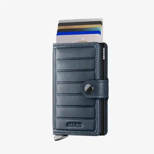 Secrid Billetera Mini Premium Con Protección Rfid Emboss Azul