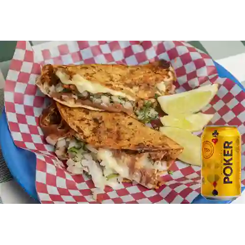 Combo Quesadilla de Chorizo + Poker 355 ml