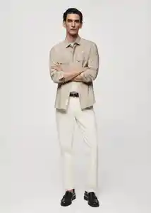 Camisa Miso Beige Talla M Hombre Mango