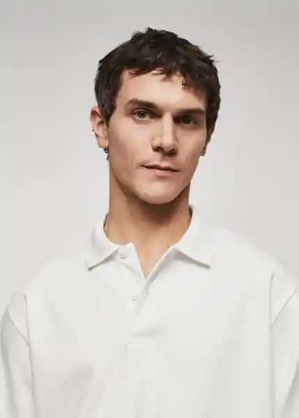 Camisa Polo Petén Blanco Talla L Hombre Mango
