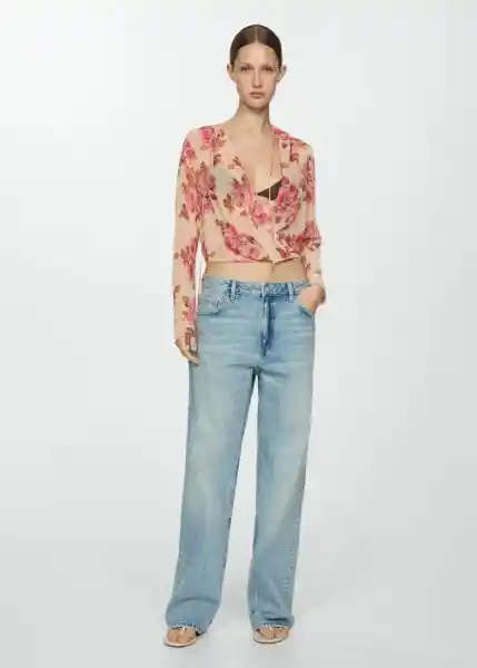 Blusa Cristal Crudo Talla S Mujer Mango