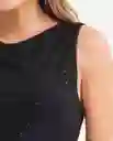 Camiseta Lurex Top Negro Noche Ultraoscuro Talla M Chevignon