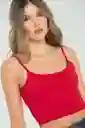 Crop Top Tiras Malibu Color Rojo Puro Talla M Ragged