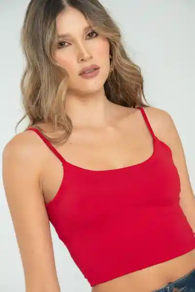 Crop Top Tiras Malibu Color Rojo Puro Talla M Ragged