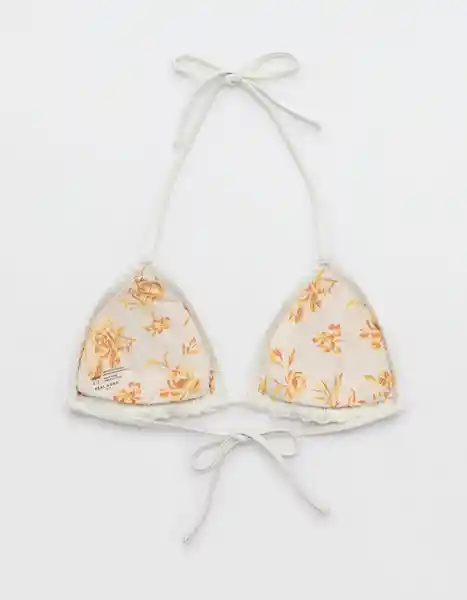 Top de Bikini Aerie Blanco Talla: LARGE 5786125 American Eagle