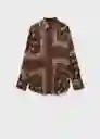 Camisa Julia Marron Talla S Mujer Mango