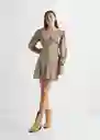 Vestido Godet Beige Talla 22 Teen Niñas Mango