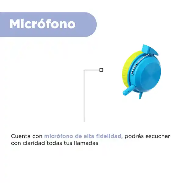 Audífonos Con Micrófono Kids Azul Verde 3.5 mm Mod 23L07 Miniso