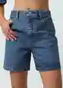 Short Nusa Mujer Azul Indigo Medio T 6 452G340 Naf Naf