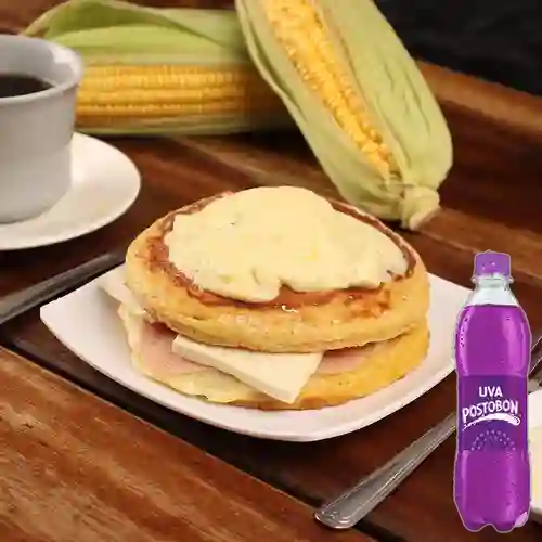 Combo 2 Arepas Especiales + Postobon Uva 400 ml