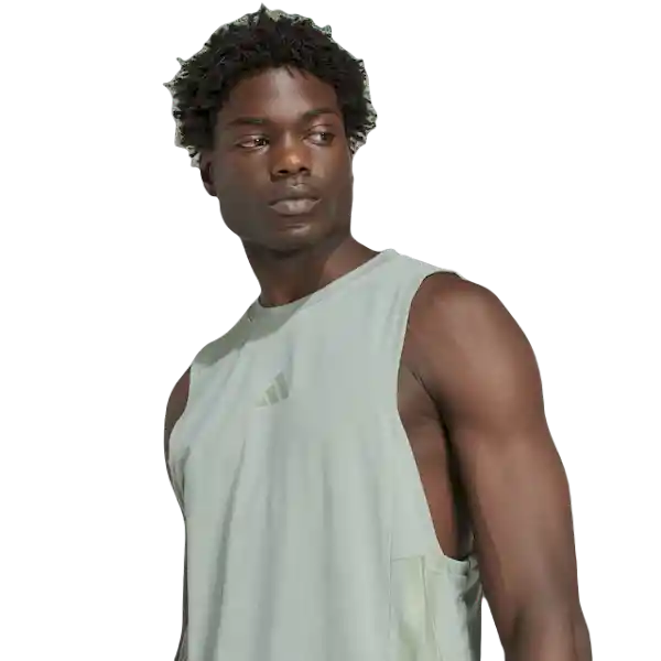 Adidas Camiseta Manga Sisa D4T 3S Tank de Hombre Verde Talla L