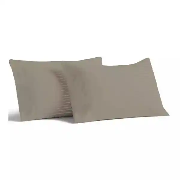 Expressions Set Funda de Almohadas Taupe 48 cm x 70 cm