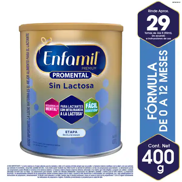 Fórmula Infantil Enfamil Premium Promental Sin Lactosa 400 g