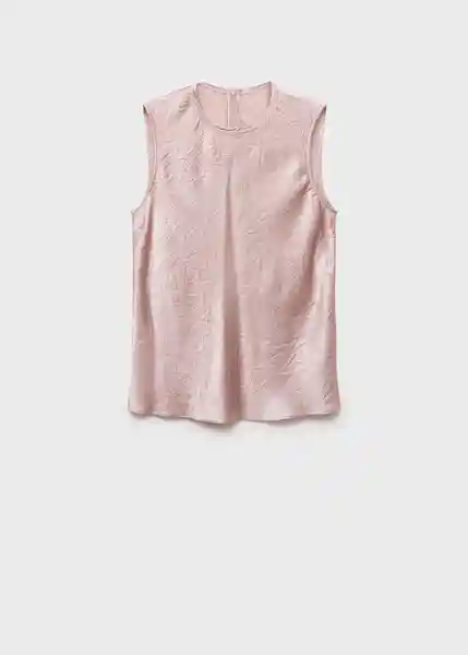 Blusa Raida Rosa Pastel Talla L Mujer Mango