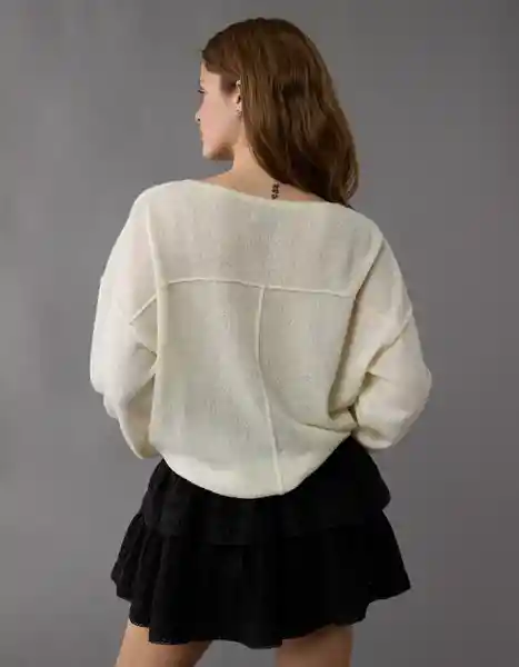 Suéter Tejido Mujer Blanco Talla: MEDIUM 1450106 American Eagle