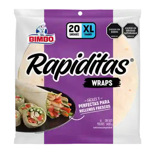 Bimbo Tortilla Blancas Wraps Rapiditas XL 1400 g