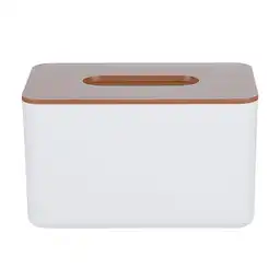 Caja Para Pañuelos Con Imitación de Madera Color Blanco