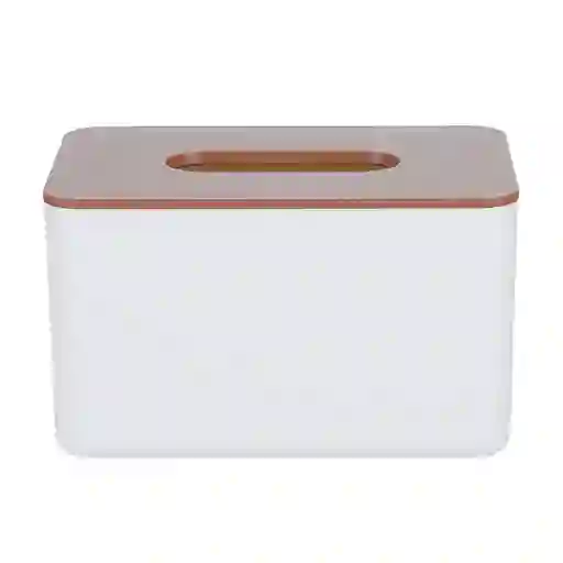 Caja Para Pañuelos Con Imitación de Madera Color Blanco